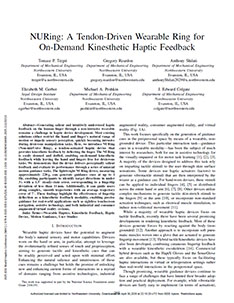 NURing: A Tendon-Driven Wearable Ring for On-Demand Kinesthetic Haptic Feedback